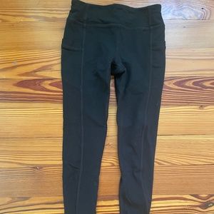Athleta Girl Black leggings with zippers